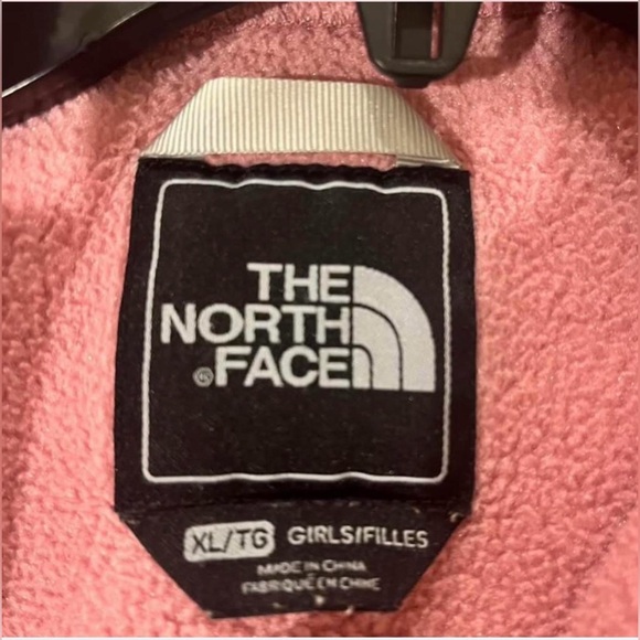 The North Face Pink Fleece Jacket with Gray Trim - Picture 4 of 5